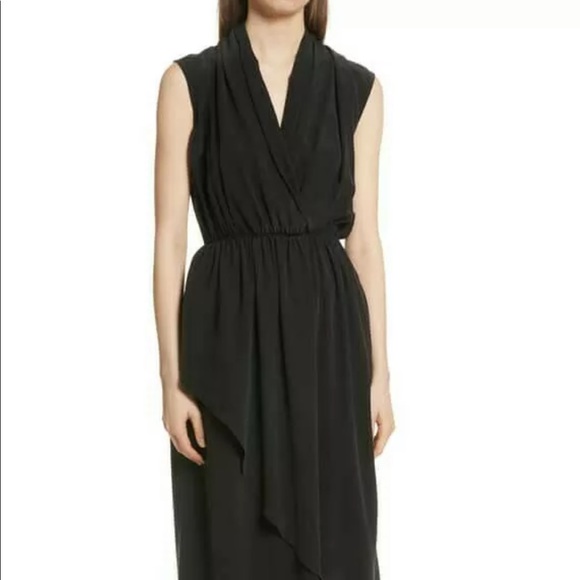 Vince Draped Sleeveless Cross-Front Midi Dress - Picture 5 of 8